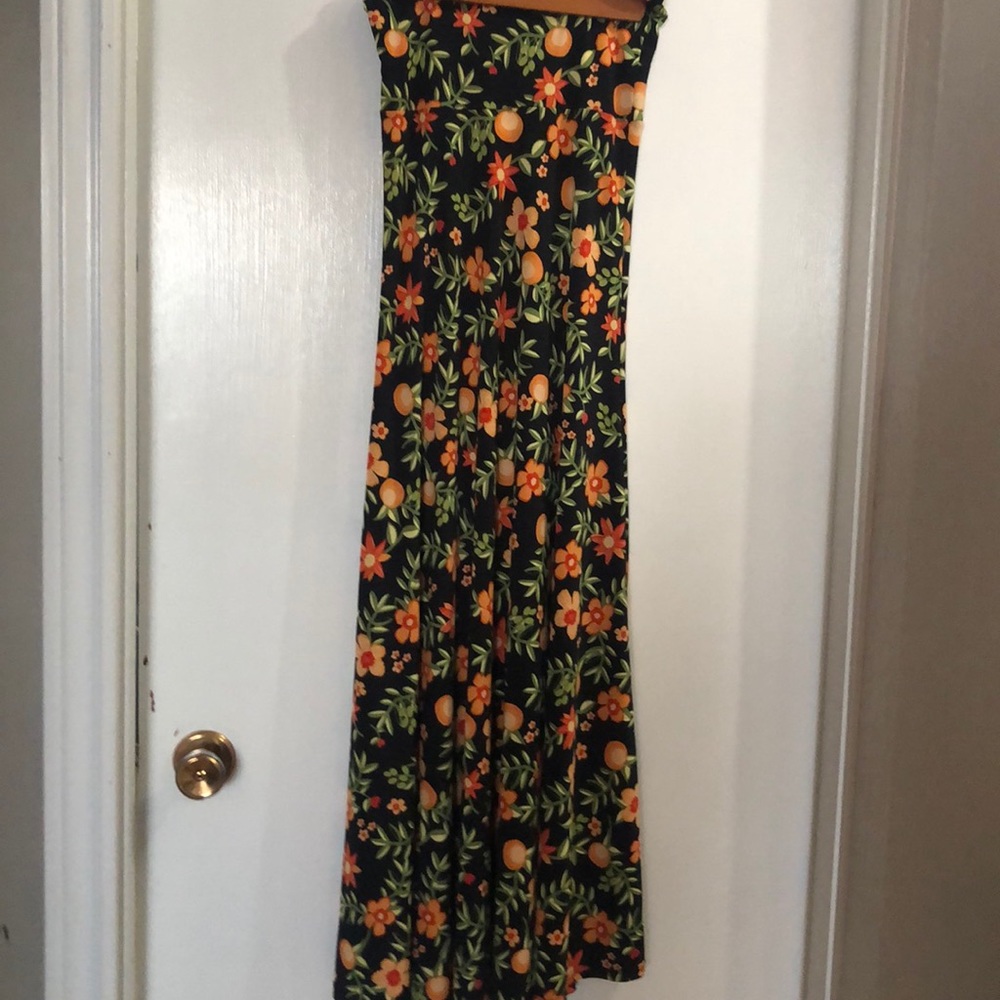 LULAROE black floral maxi skirt xs